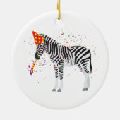Zebra Partying - Tiere mit Party Keramik Ornament (Hinten)