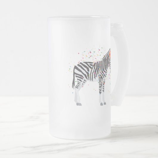 Zebra Partying - Tiere mit Party Mattglas Bierglas (VorderseiteRechts)
