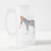Zebra Partying - Tiere mit Party Mattglas Bierglas (Links)