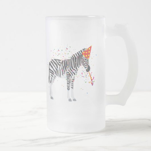 Zebra Partying - Tiere mit Party Mattglas Bierglas (Rechts)