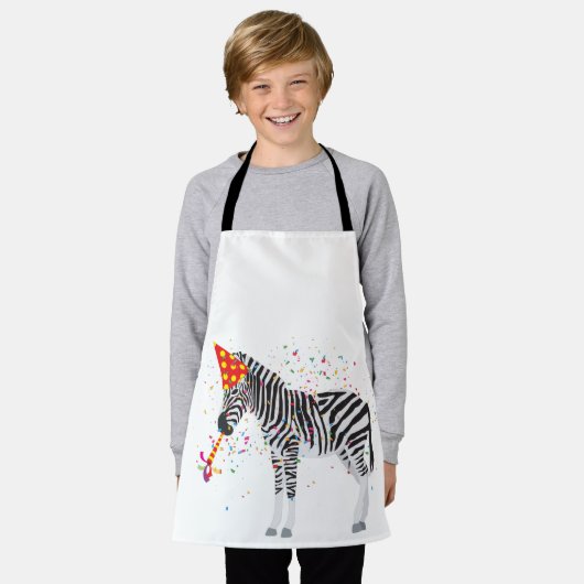Zebra Partying - Tiere mit Party Schürze (Getragen)