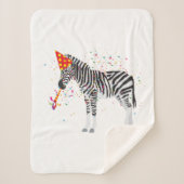 Zebra Partying - Tiere mit Party Sherpadecke (Vorderseite)