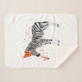 Zebra Partying - Tiere mit Party Sherpadecke (Vorderseite (Horizontal))