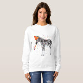 Zebra Partying - Tiere mit Party Sweatshirt (Vorne ganz)