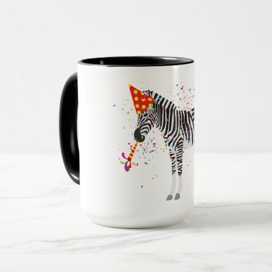 Zebra Partying - Tiere mit Party Tasse (Vorderseite Links)