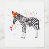 Zebra Partying - Tiere mit Party Weinetikett (Einzelnes Label)