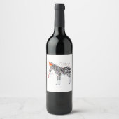 Zebra Partying - Tiere mit Party Weinetikett (Vorderseite)