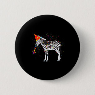 Zebra Partys Tiere feiern eine Party Button