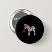 Zebra Partys Tiere feiern eine Party Button (Vorne & Hinten)