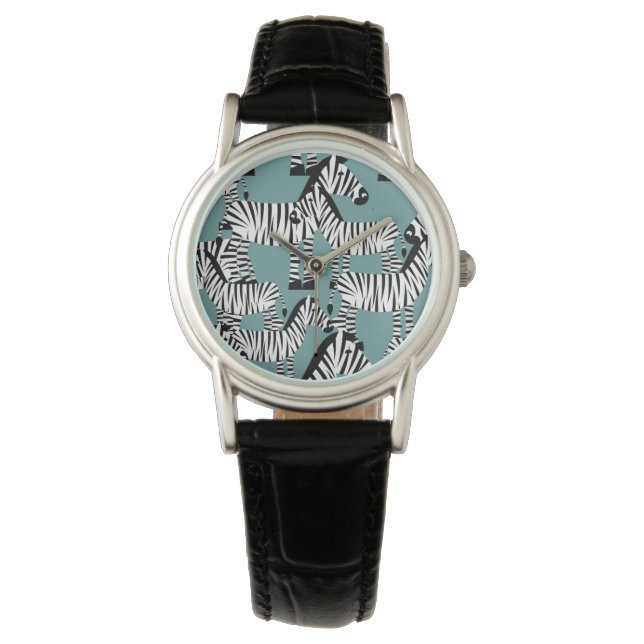 Zebra Pattern Armbanduhr (Vorderseite)