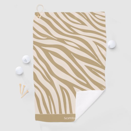 Zebra Pattern-Beige- Golfhandtuch (Insitu)