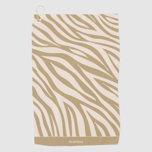 Zebra Pattern-Beige- Golfhandtuch (Vorderseite)