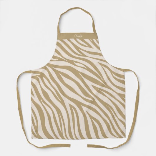Zebra Pattern-Beige- Schürze (Vorderseite)