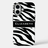 Zebra Pattern Black and White Personalized  Case-Mate iPhone Hülle (Rückseite)