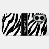 Zebra Pattern Black and White Personalized Case-Mate iPhone Hülle (Rückseite (Horizontal))