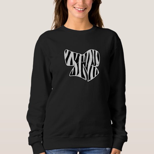 Zebra Pattern Bow Cheer Coach Sweatshirt (Vorderseite)