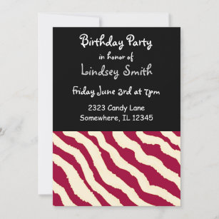 Zebra Pattern Einladung zum Geburtstag