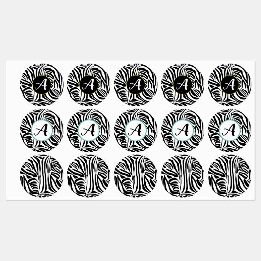 Zebra Pattern Etiketten (Blatt)