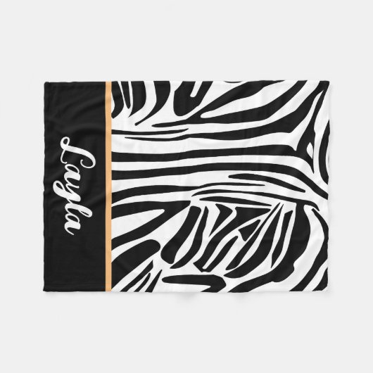 Zebra Pattern Fleecedecke (Vorderseite (Horizontal))
