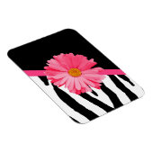 Zebra Pattern Girly Pink Daisy Magnet (Rechte Seite)