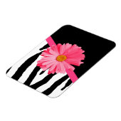 Zebra Pattern Girly Pink Daisy Magnet (Linke Seite)
