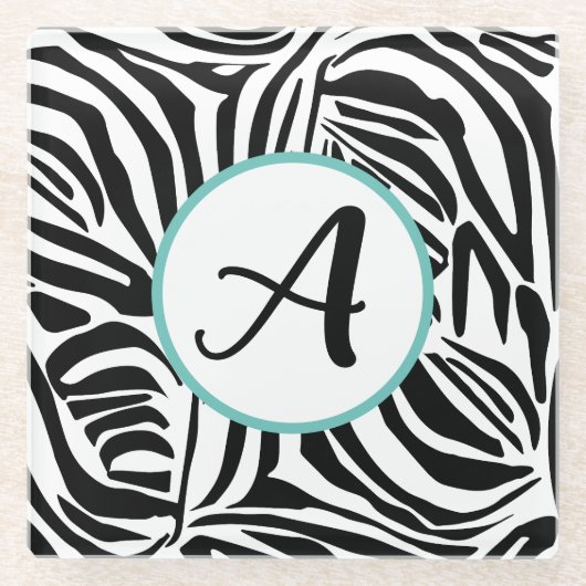 Zebra Pattern Glasuntersetzer (Vorderseite)