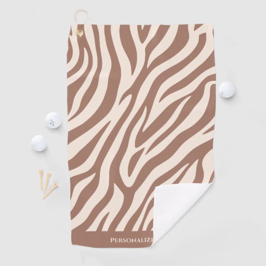 Zebra Pattern-Mocha Mousse Golfhandtuch (Insitu)