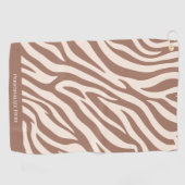 Zebra Pattern-Mocha Mousse Golfhandtuch (Horizontal)