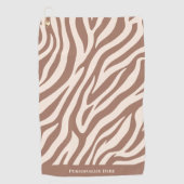 Zebra Pattern-Mocha Mousse Golfhandtuch (Vorderseite)
