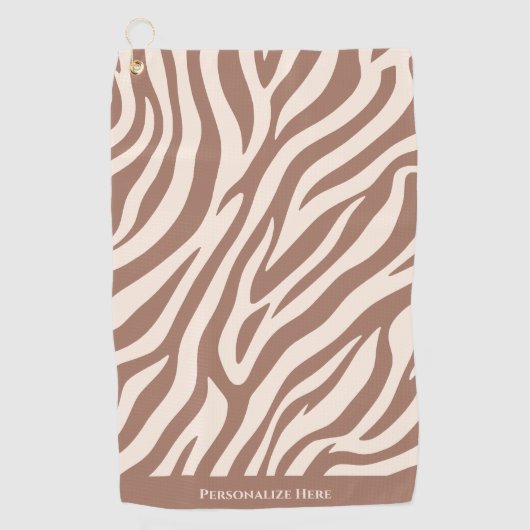 Zebra Pattern-Mocha Mousse Golfhandtuch (Vorderseite)