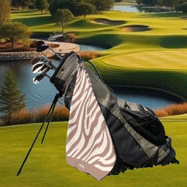 Zebra Pattern-Mocha Mousse Golfhandtuch