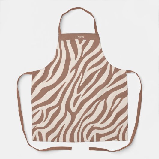 Zebra Pattern-Mocha Mousse Schürze (Vorderseite)