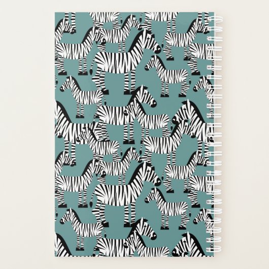 Zebra Pattern | Monogramm Planer (Rückseite)