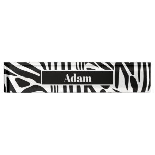 Zebra Pattern Namensplakette