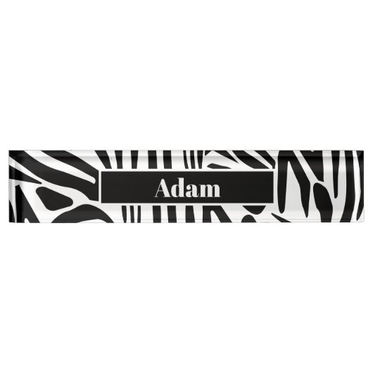 Zebra Pattern Namensplakette (Vorderseite)