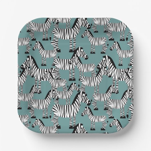 Zebra Pattern Pappteller (Vorderseite)