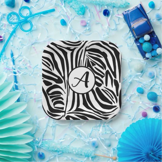 Zebra Pattern Pappteller (Party)