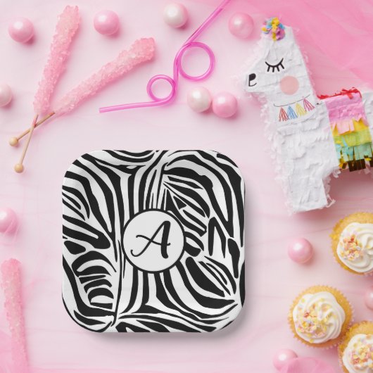 Zebra Pattern Pappteller (Party)