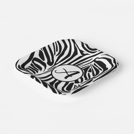 Zebra Pattern Pappteller (Gewinkelt)