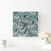 Zebra Pattern Quadratische Wanduhr (Zuhause)
