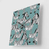 Zebra Pattern Quadratische Wanduhr (Winkel)