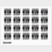 Zebra Pattern Quadratischer Aufkleber (Blatt)