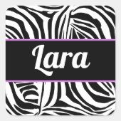 Zebra Pattern Quadratischer Aufkleber (Vorderseite)