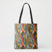 Zebra Pattern Regenbogenstreifen Tasche (Vorderseite)