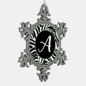 Zebra Pattern Schneeflocken Zinn-Ornament (Links)