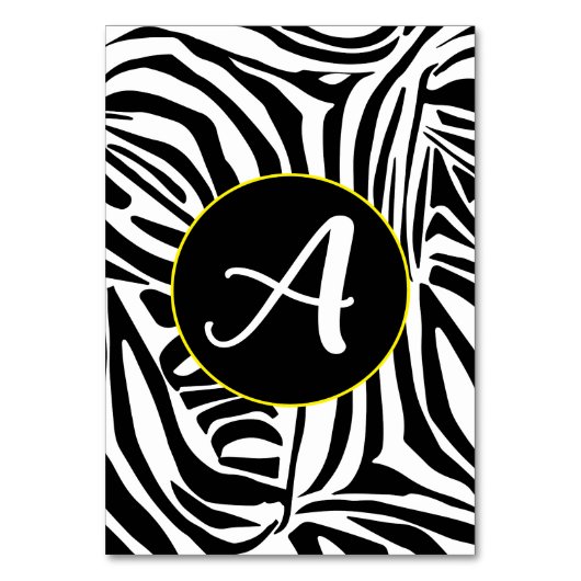 Zebra Pattern Tischnummer (Vorderseite)