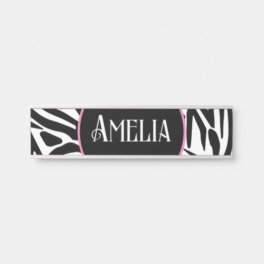Zebra Pattern Türschild (Vorderseite )