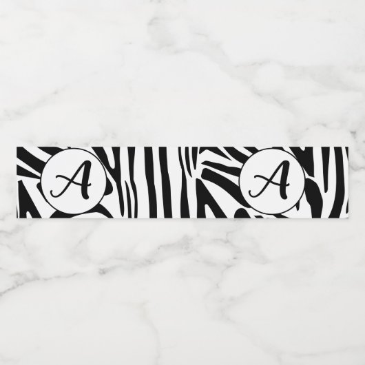Zebra Pattern Wasserflaschenetikett (Einzelnes Label)