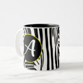 Zebra Pattern Zweifarbige Tasse (Vorderseite Links)