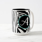 Zebra Pattern Zweifarbige Tasse (VorderseiteRechts)